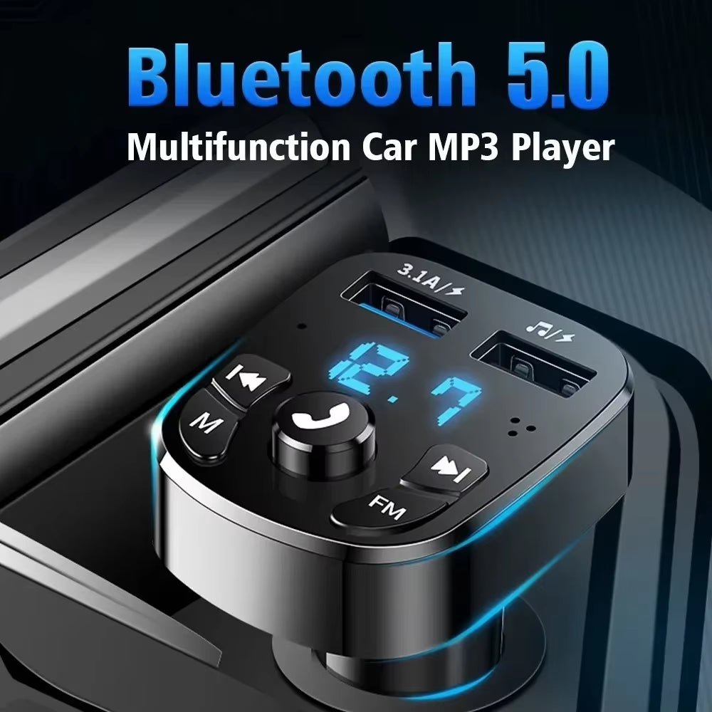 Fast Charger Car Mp3 Dual Usb Player Fm Bluetooth Receiver Bluetooth Compatible 5.0 Fm Transmitter Usb Flash Drive Plug Car Kit