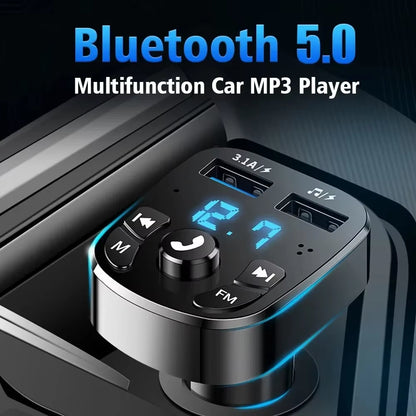 Fast Charger Car Mp3 Dual Usb Player Fm Bluetooth Receiver Bluetooth Compatible 5.0 Fm Transmitter Usb Flash Drive Plug Car Kit