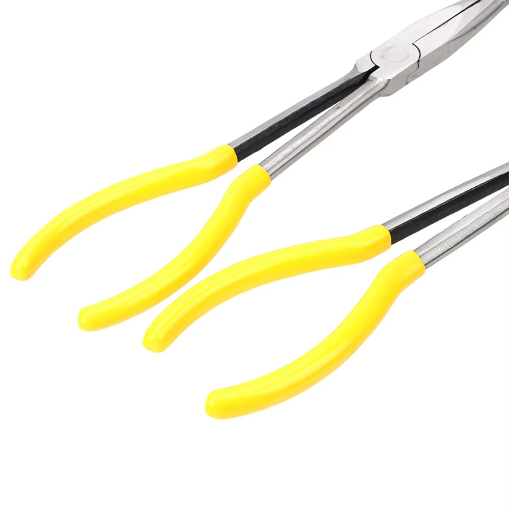 Extra Long Nose Pliers Hand Tools Straight Bent Tip Mechanic Equipment 1Pc
