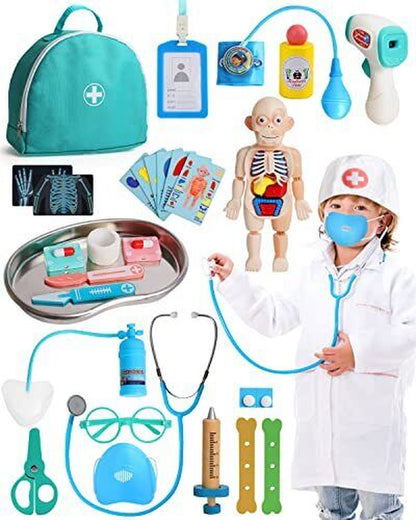 Doctor Kit for Kids Realistic, Kids Doctor Kit Wooden, Pretend Doctor Playset