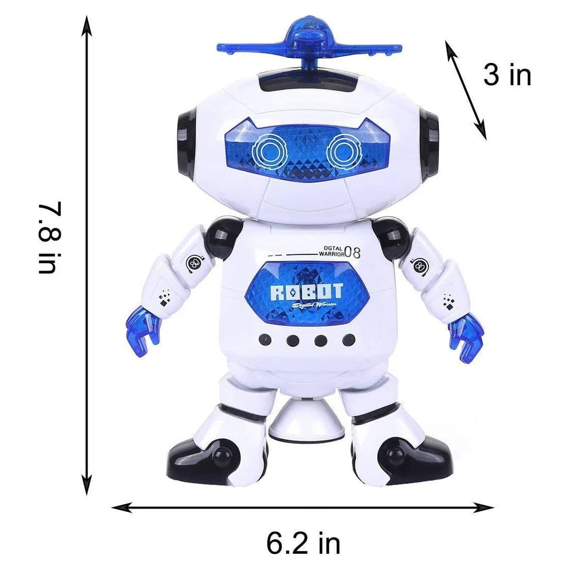 Walking Dancing Robot Toys for Kids - 360° Body Spinning Dancing Robot Toy with LED Lights and Music, Battery Operated Electronic Robot Toys for Birthday Christmas Gift for 3-8 Boys Girls