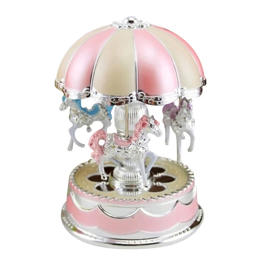 Wholesale Kids Girls LED Carousel Light Music Box Birthday Gift Musical Toy