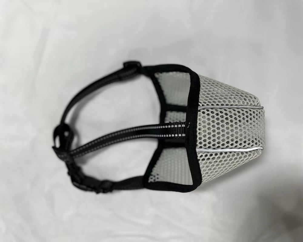Dog Muzzle Basket Soft for Small Medium Large Size Breed anti Biting Licking Chewing Adjustable Mesh with Reflective Strap Daily
