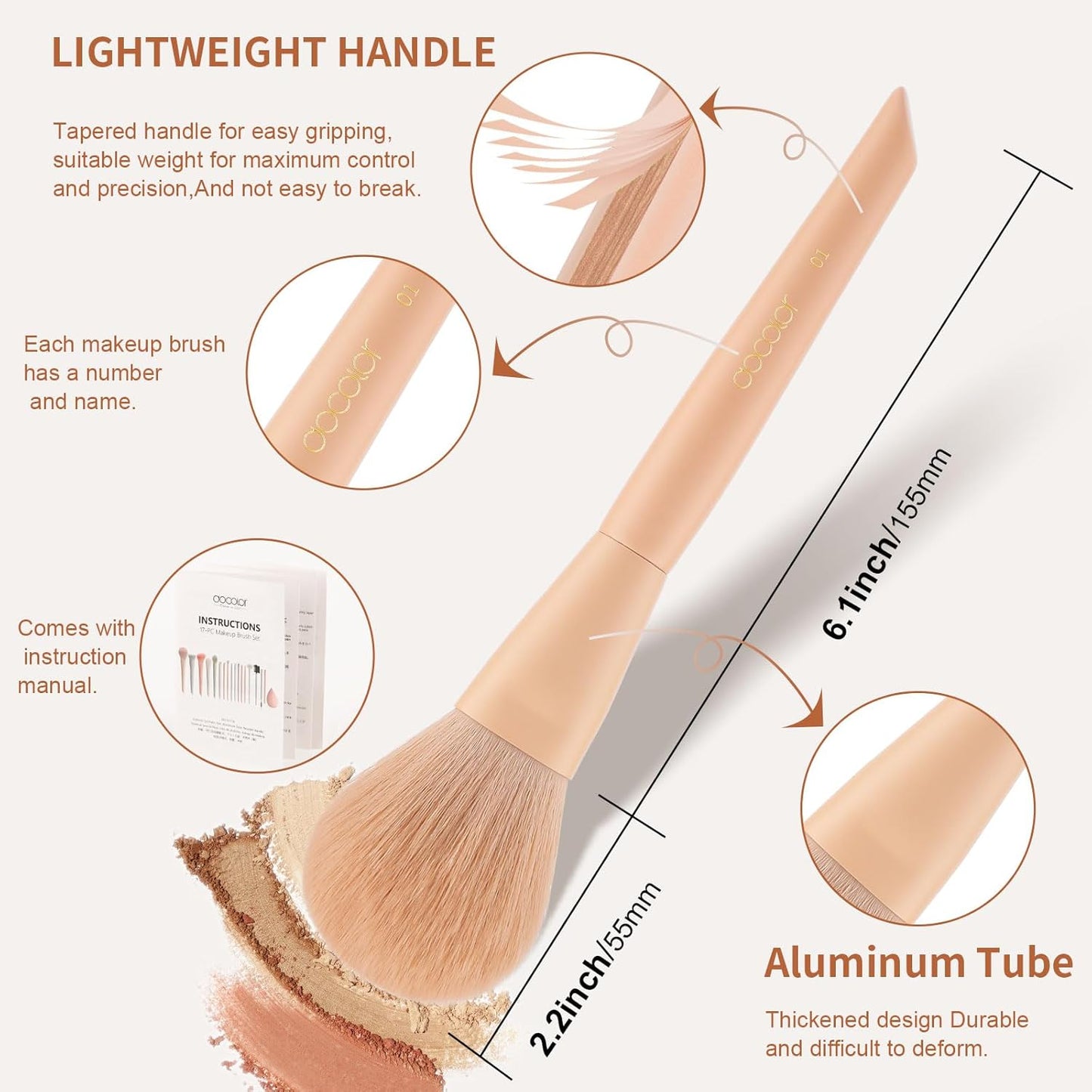 Makeup Brushes 17 Pcs with Makeup Bag and Makeup Sponge and Brush Protector Morandi Makeup Brush Set Premium Synthetic Hair Makeup Brush Wooden Handle Eyeshadow Brush Set