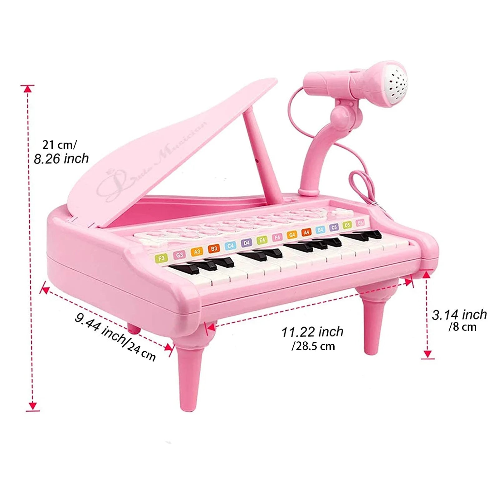 Kids Piano for Toddlers, 24 Keys Piano for Kids Ages 3-5 with Built-In Microphone & Music Modes, Educational Musical Instrument Toys Piano for Toddler Girl Toys Baby (Pink)