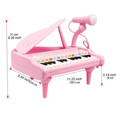Kids Piano for Toddlers, 24 Keys Piano for Kids Ages 3-5 with Built-In Microphone & Music Modes, Educational Musical Instrument Toys Piano for Toddler Girl Toys Baby (Pink)