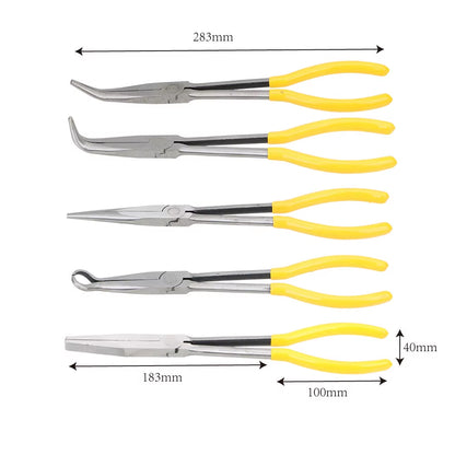 Extra Long Nose Pliers Hand Tools Straight Bent Tip Mechanic Equipment 1Pc