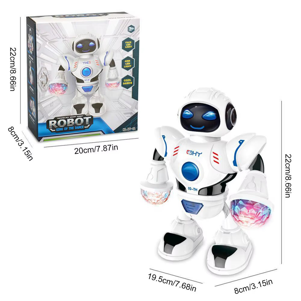 Robot Toys for Kids 360 Spinning Music Dancing Robots with Colorful Lights Toddlers Smart Interactive Electronic Toy Baby