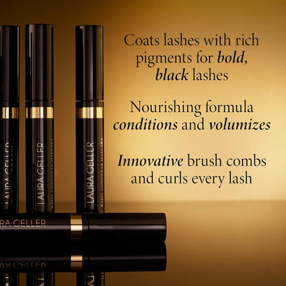 Kajal Longwear Mascara - Lengthening, Defining, Curling, Buildable Formula Eye Makeup - Innovative Curling Brush - 1 Count