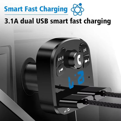 Fast Charger Car Mp3 Dual Usb Player Fm Bluetooth Receiver Bluetooth Compatible 5.0 Fm Transmitter Usb Flash Drive Plug Car Kit