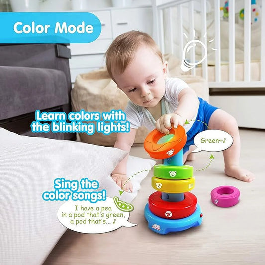 Stack & Learn Light-Up Toy, Melody Based Stacking Rings with 2 Modes, Fun for Kid Infant Toddler Age 6 Months and Up