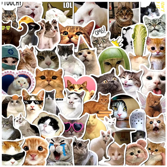 10/30/50PCS Kawaii Love Cat PVC Sticker Aesthetic Children'S Korean Decoration Scrapbooking Stationery School Supplies for Kids