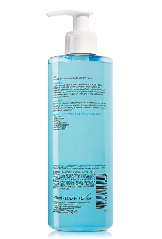 Toleriane Purifying Foaming Facial Cleanser, Niacinamide + Ceramides + Prebiotic Thermal Water, Oil Free Face Wash for Oily Skin, Pore Cleanser Safe for Sensitive Skin, Soap Free