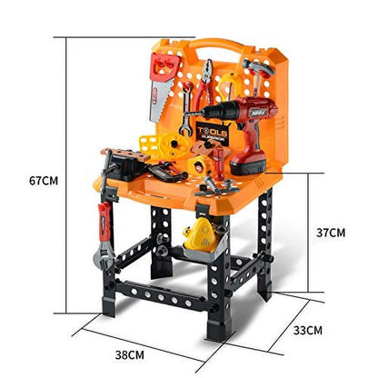Young Choi'S Toy Tool, 100 Pieces Kids Construction Toy Power Workbench for Toddlers Kids Power Tool Bench Construction Set with Tools and Electric Drill Boys Toy Shop Tools for Boys 100 P
