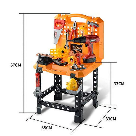 Young Choi'S Toy Tool, 100 Pieces Kids Construction Toy Power Workbench for Toddlers Kids Power Tool Bench Construction Set with Tools and Electric Drill Boys Toy Shop Tools for Boys 100 P