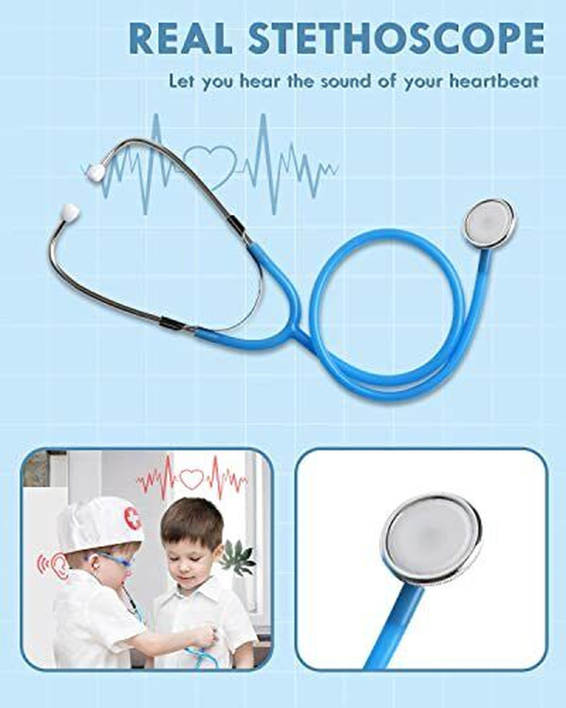 Doctor Kit for Kids Realistic, Kids Doctor Kit Wooden, Pretend Doctor Playset