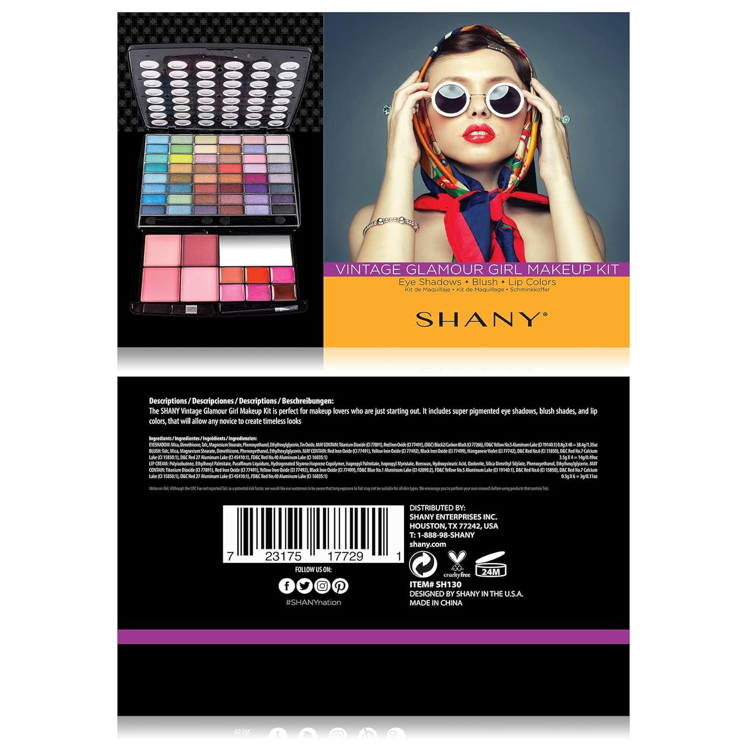 Glamour Girl Makeup Kit Eye Shadow/Blush/Powder - Vintage