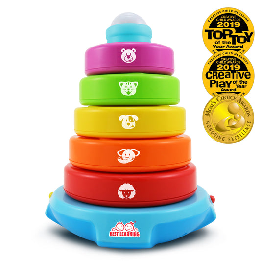 Stack & Learn Light-Up Toy, Melody Based Stacking Rings with 2 Modes, Fun for Kid Infant Toddler Age 6 Months and Up