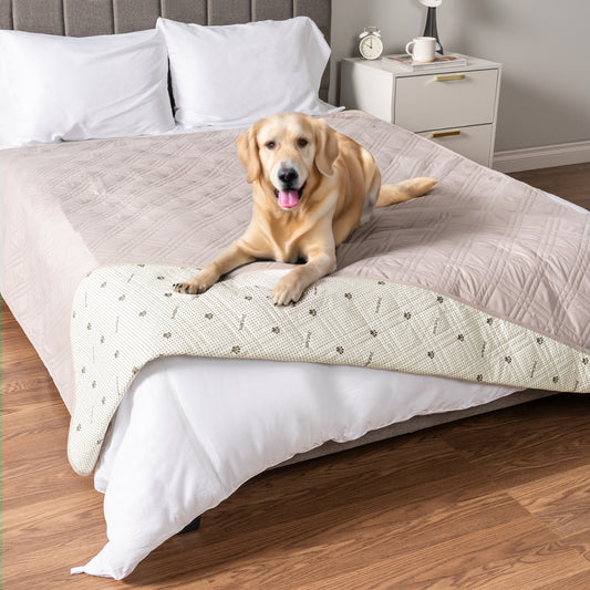 Waterproof Couch Cover for Dogs, Waterproof Pet Blanket, Reversible Furniture Cover Sofa Protector for Pet Cat Bed, Washable Waterproof Blanket Dog Cover for Couch Seat, 102X82 Beige