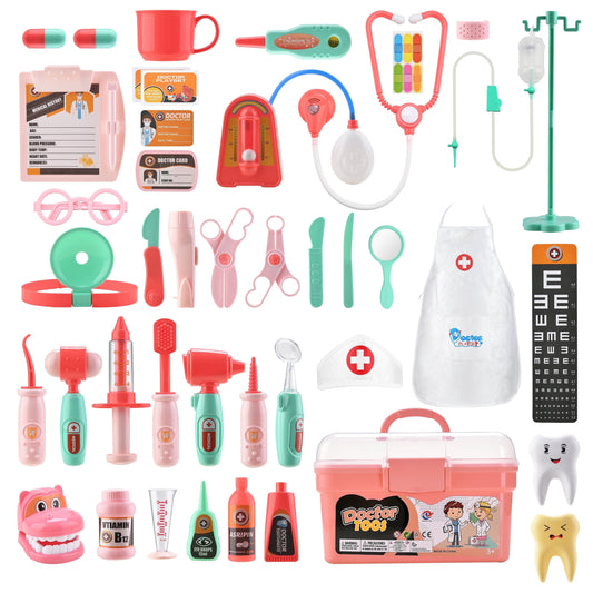 Dentist Kit Medical Toy Set with Doctor Case, Doctor Kit Play Set for Kids Age 3+
