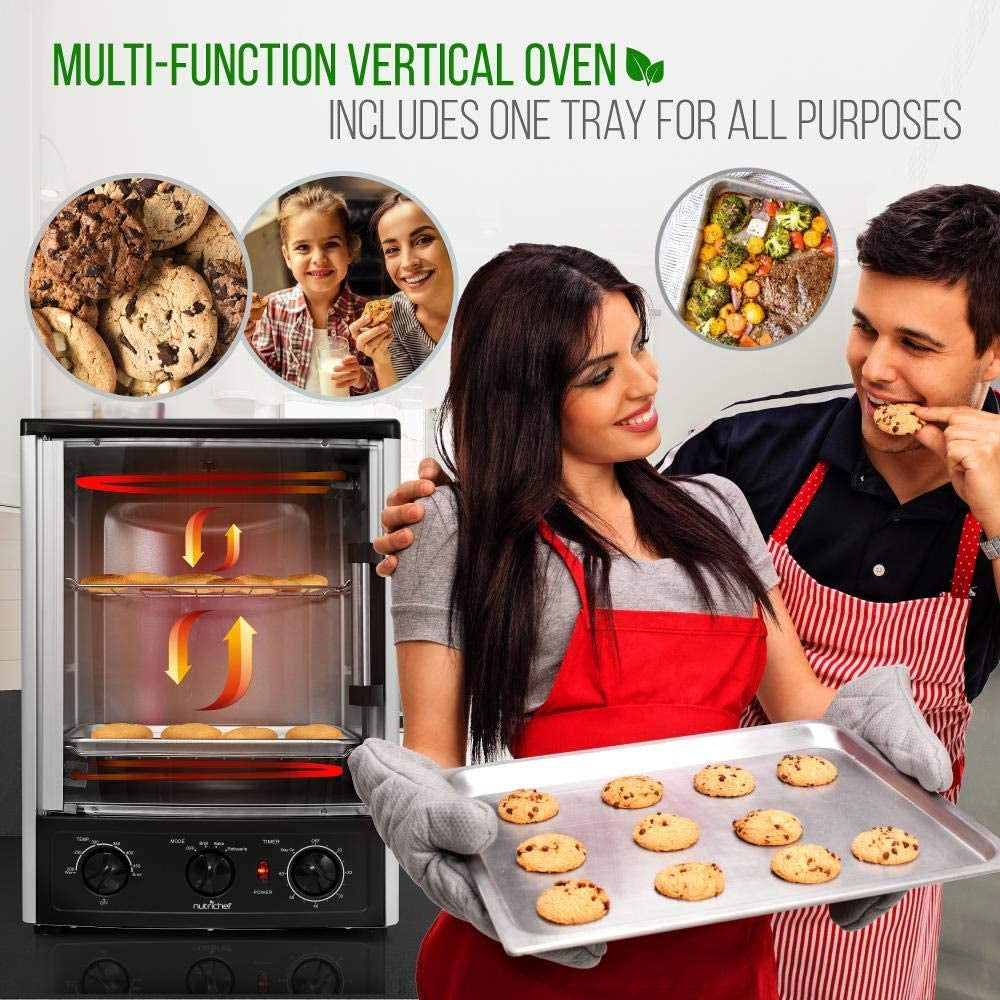 Upgraded Multi-Function Rotisserie Oven - Vertical Countertop Oven with Bake, Tu