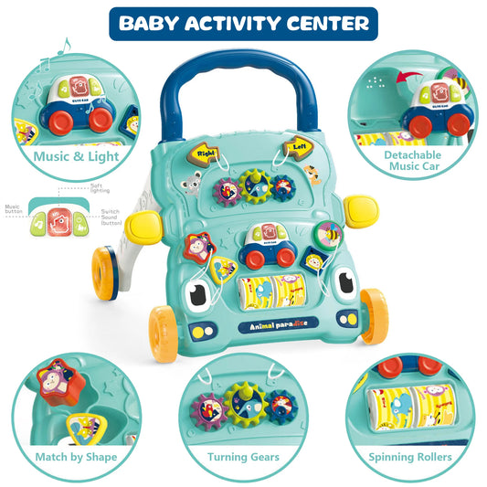 Baby Walker Toys for 1 Year Old Sit to Stand Learning Walker Activity Center Baby Push Walker