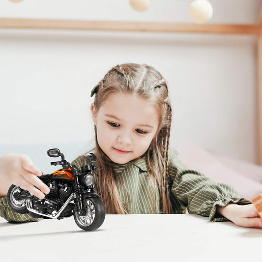 Die Cast Toy Motorcycle,Pull Back Motorcycle with Sounds and Lights 1:14 Friction Powered Kids Toy Cars,Motorcycle Toys Gift for Children over 3 Years Old Birthday (Red)