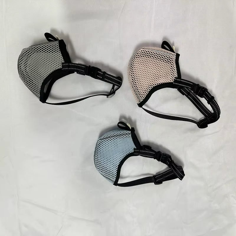 Dog Muzzle Basket Soft for Small Medium Large Size Breed anti Biting Licking Chewing Adjustable Mesh with Reflective Strap Daily