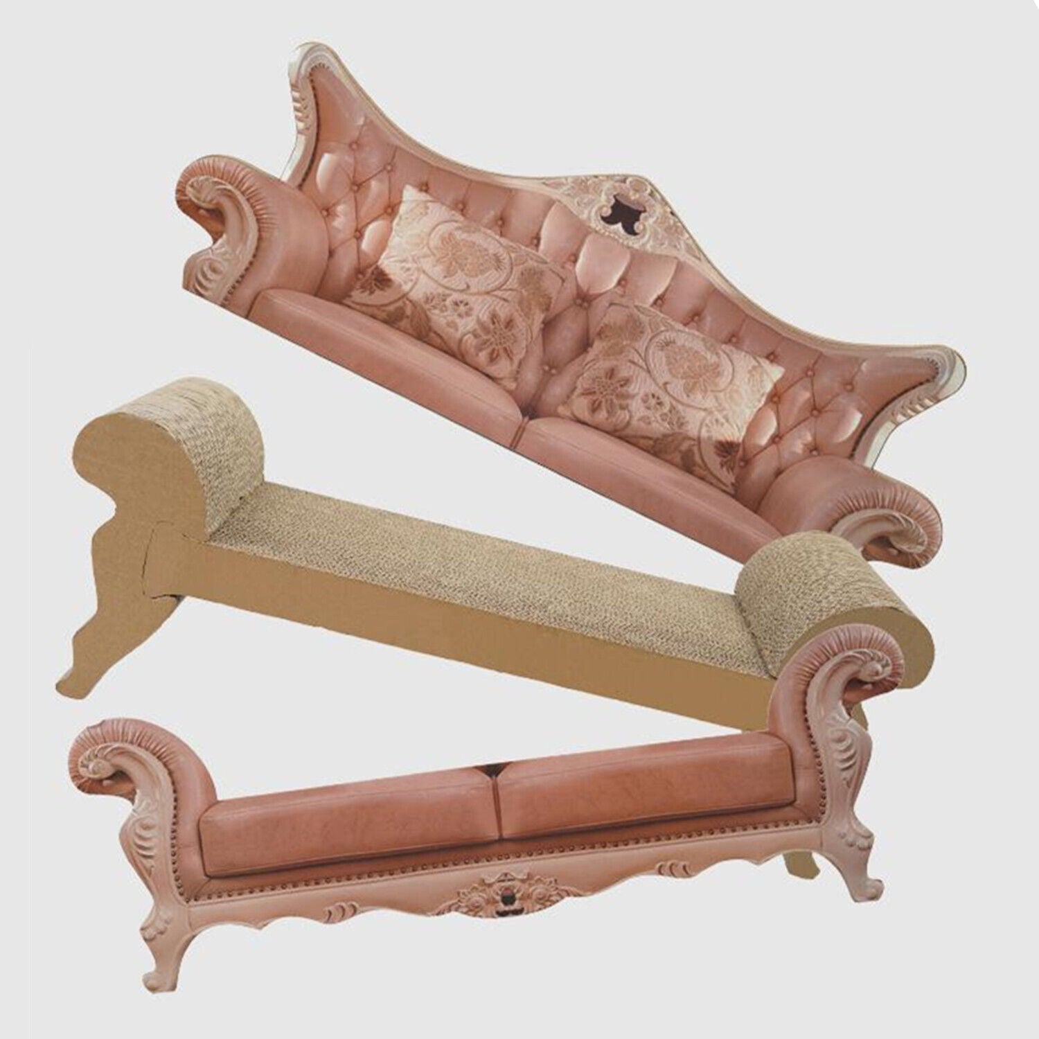 Cat Scratcher Couch Cat Scratch Cardboard Lounge Bed with Pad Scratching Post
