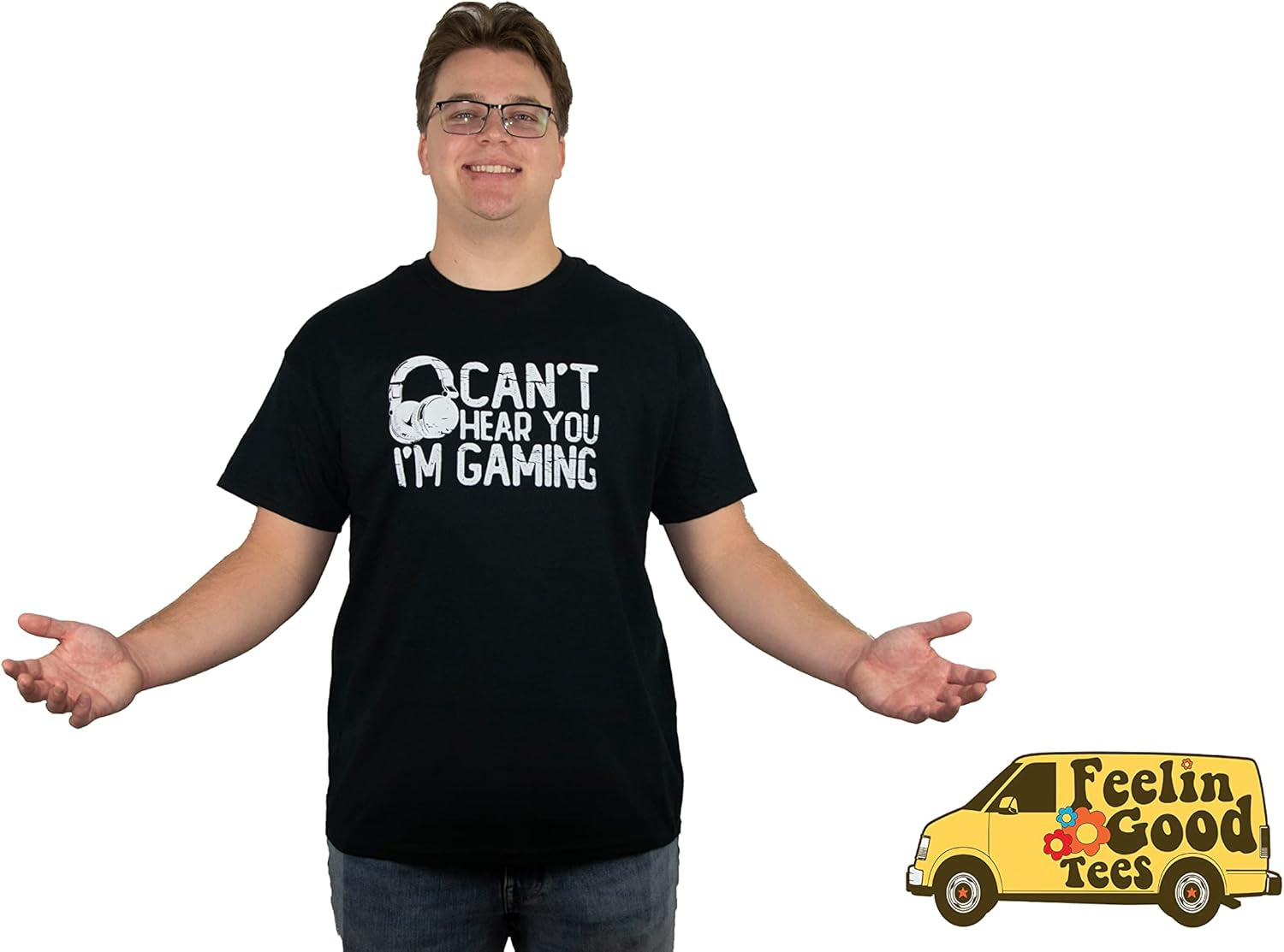 Camiseta divertida para hombre con diseño de auriculares para videojuegos y diseño gráfico de videojuegos