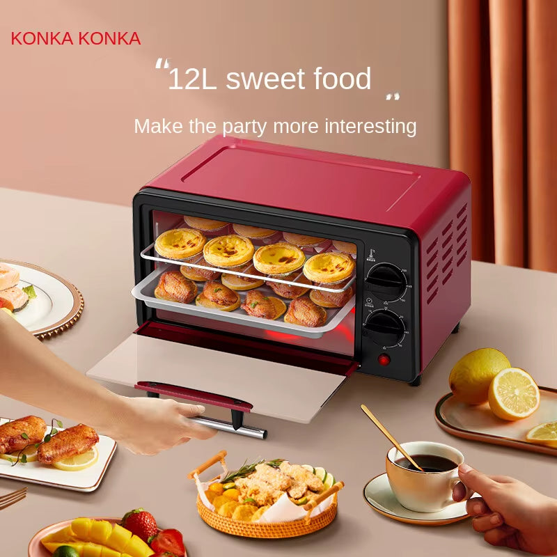 KONKA Electric Oven Household Multi Function Mini Oven 12L Pizza Oven Electric Kitchen Oven Electric Oven Kitchen 220V