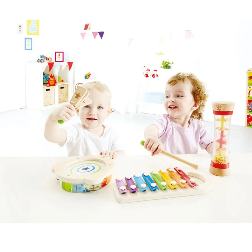 5 Piece Toddler Instrumental Beat Box Musical Set, Wooden Music Toy Set