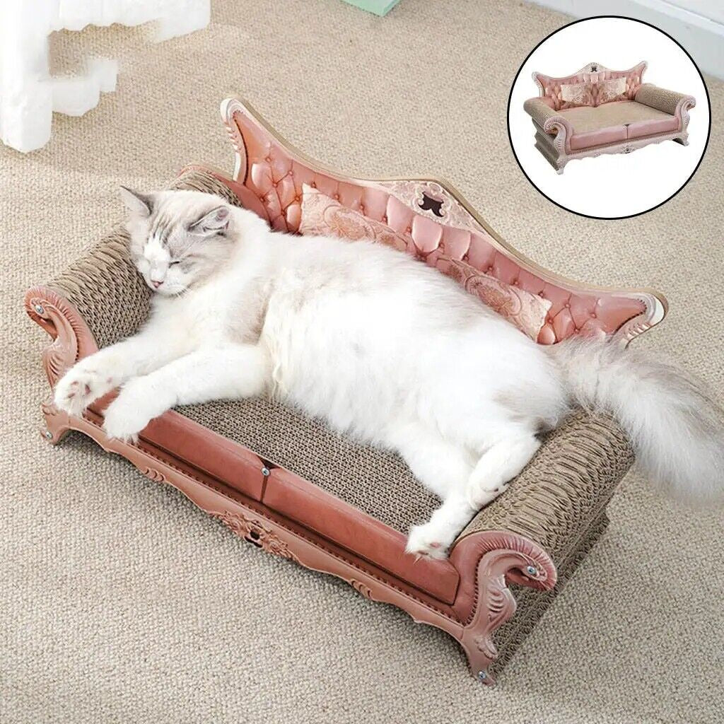 Cat Scratcher Couch Cat Scratch Cardboard Lounge Bed with Pad Scratching Post