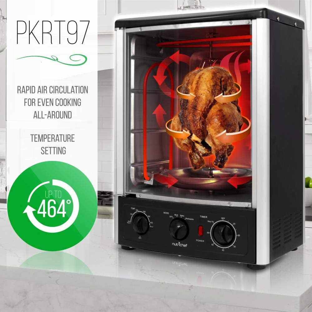 Upgraded Multi-Function Rotisserie Oven - Vertical Countertop Oven with Bake, Tu