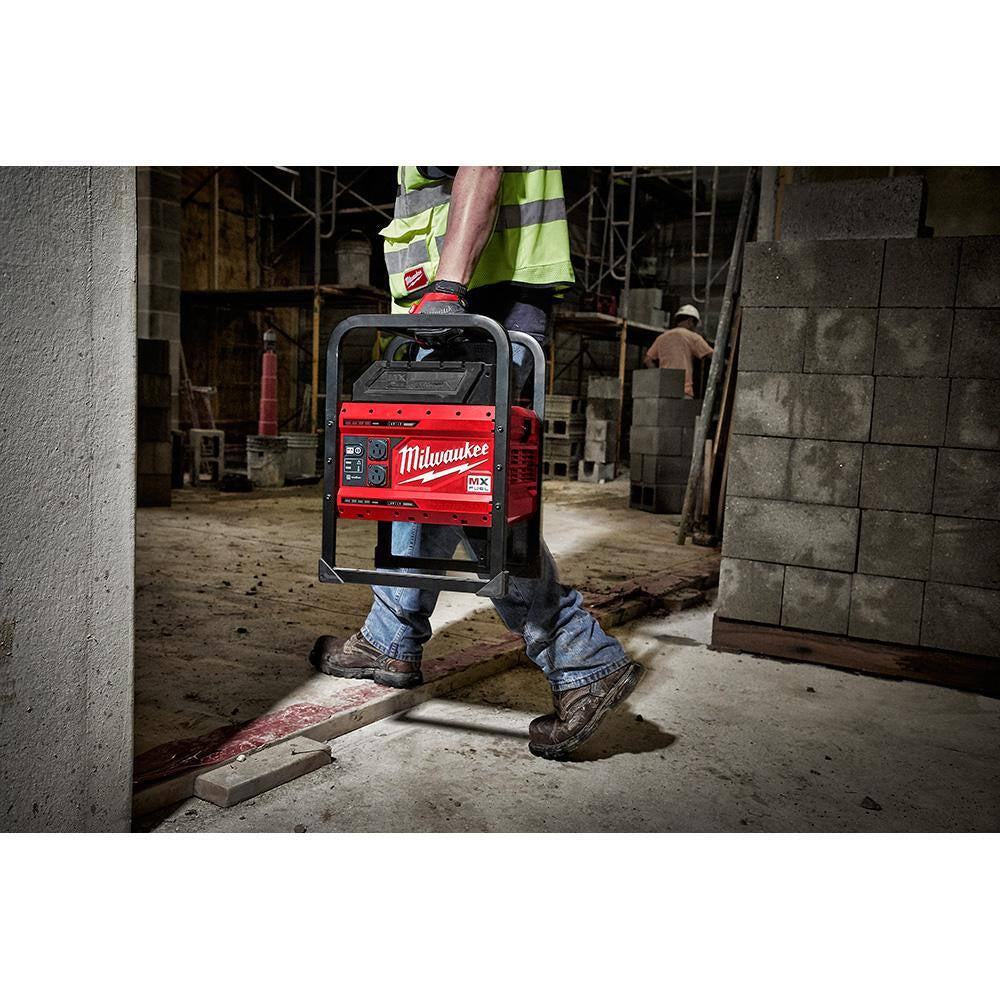 MX FUEL 3600-Watt/1800-Watt Push Start Portable Battery Powered Generator with 3 XC Batteries