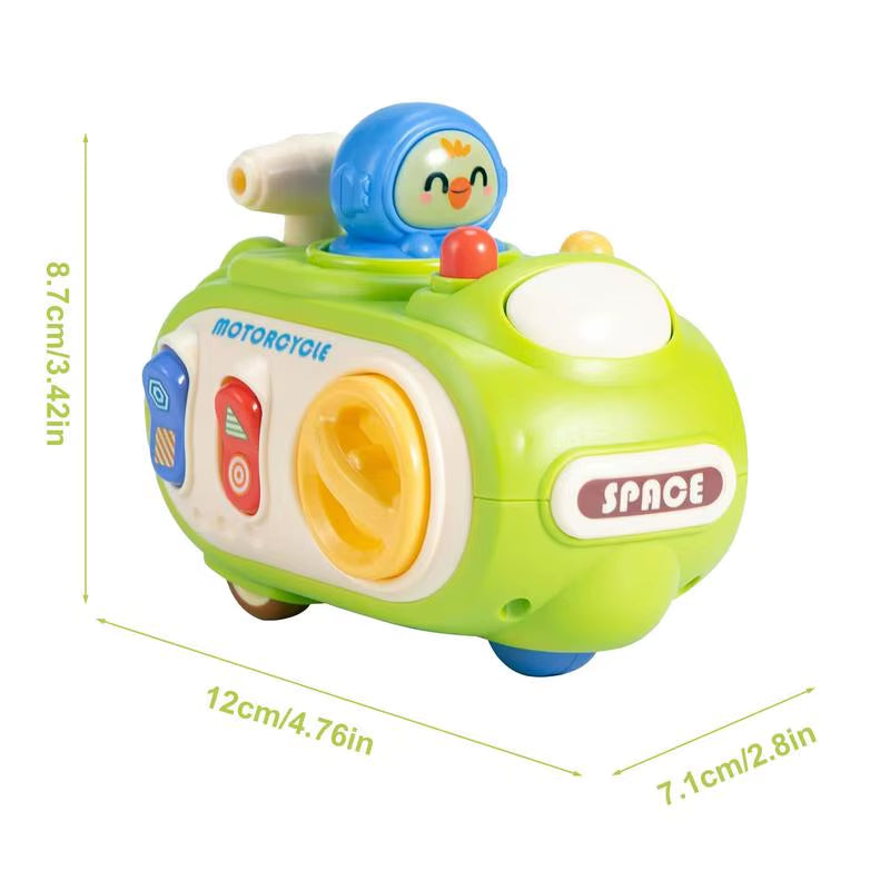 Press and Go Toy for Kids Sensory Press Start Vehicle Playful Toy Car Busy Activity Cube Early Education Tool for Fine Motor