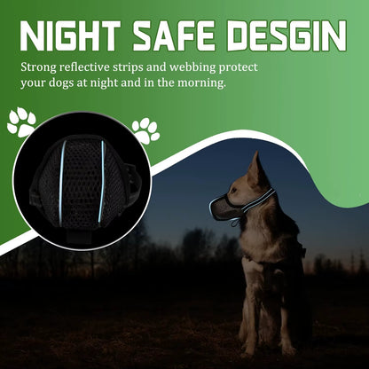 Dog Muzzle Basket Soft for Small Medium Large Size Breed anti Biting Licking Chewing Adjustable Mesh with Reflective Strap Daily