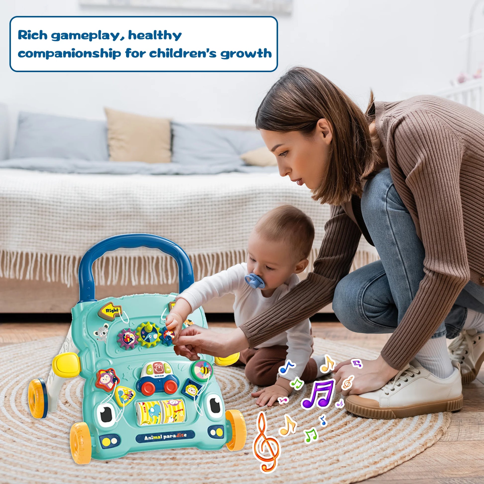 Baby Walker Toys for 1 Year Old Sit to Stand Learning Walker Activity Center Baby Push Walker