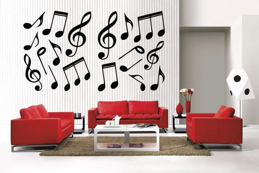 42 Music Notes and Symbols Removable Vinyl Wall Decal Home Décor Large (Music 2)