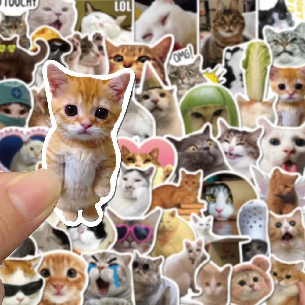10/30/50PCS Kawaii Love Cat PVC Sticker Aesthetic Children'S Korean Decoration Scrapbooking Stationery School Supplies for Kids