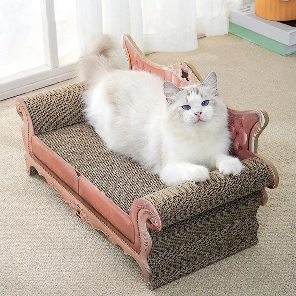 Cat Scratcher Couch Cat Scratch Cardboard Lounge Bed with Pad Scratching Post