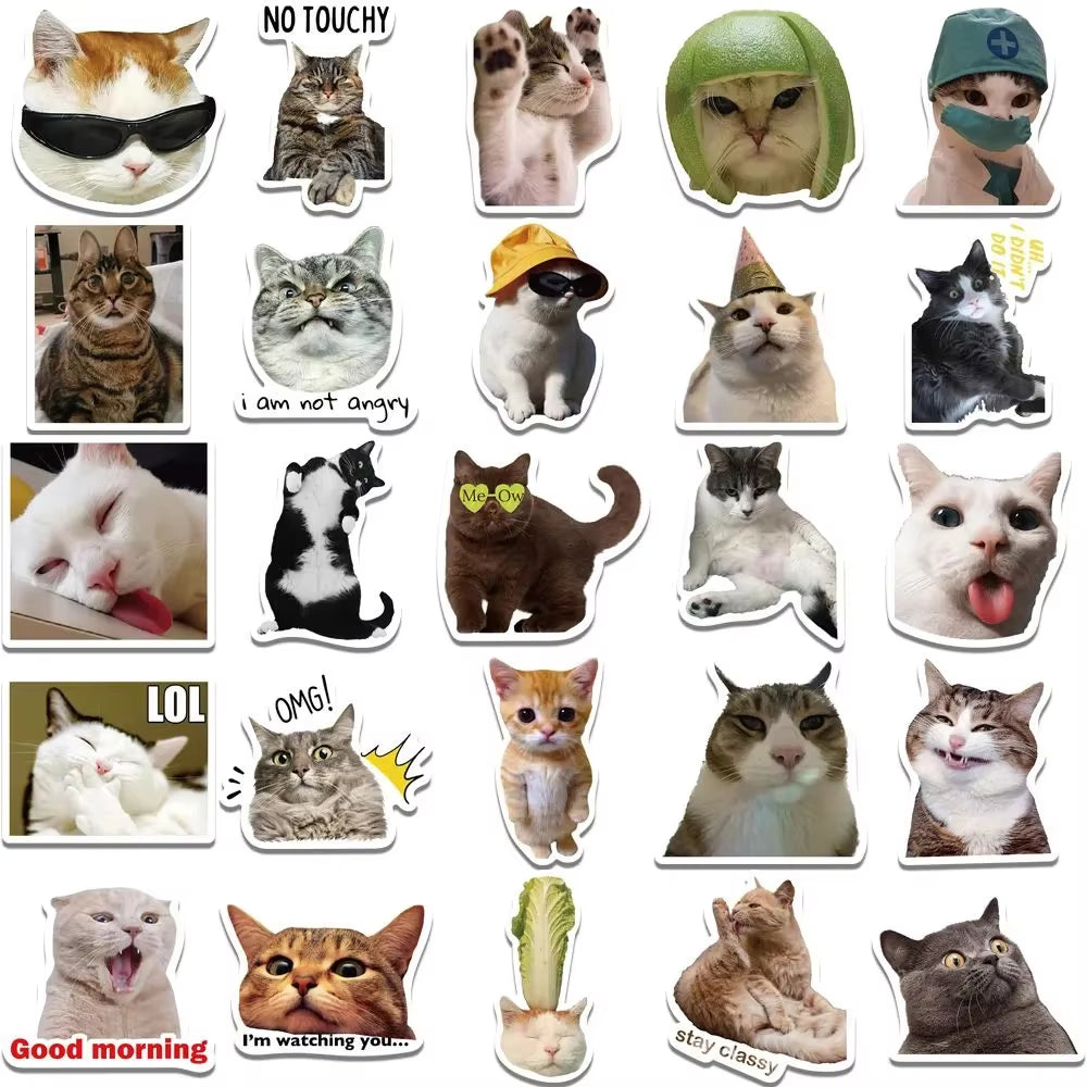 10/30/50PCS Kawaii Love Cat PVC Sticker Aesthetic Children'S Korean Decoration Scrapbooking Stationery School Supplies for Kids