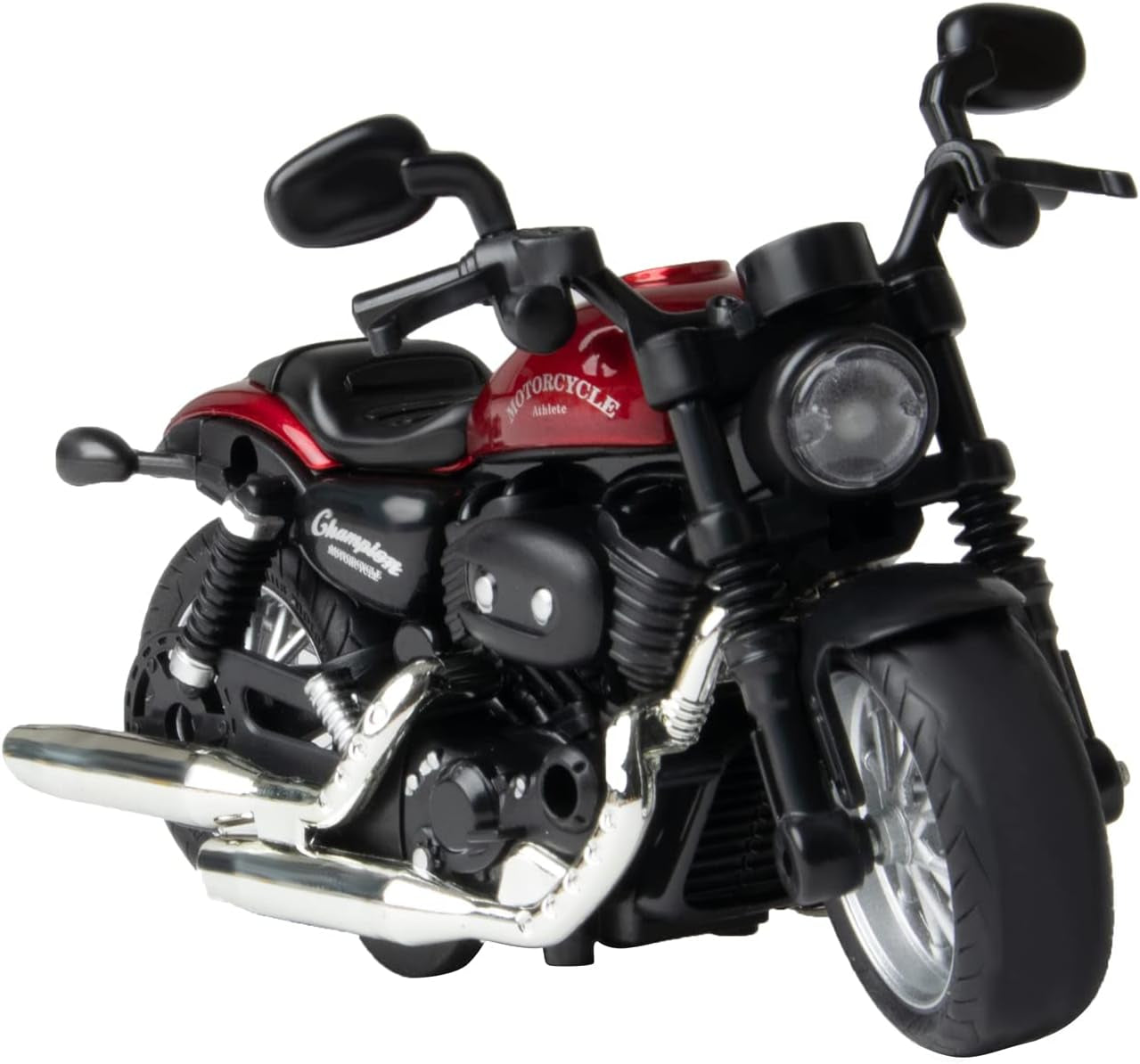 Die Cast Toy Motorcycle,Pull Back Motorcycle with Sounds and Lights 1:14 Friction Powered Kids Toy Cars,Motorcycle Toys Gift for Children over 3 Years Old Birthday (Red)
