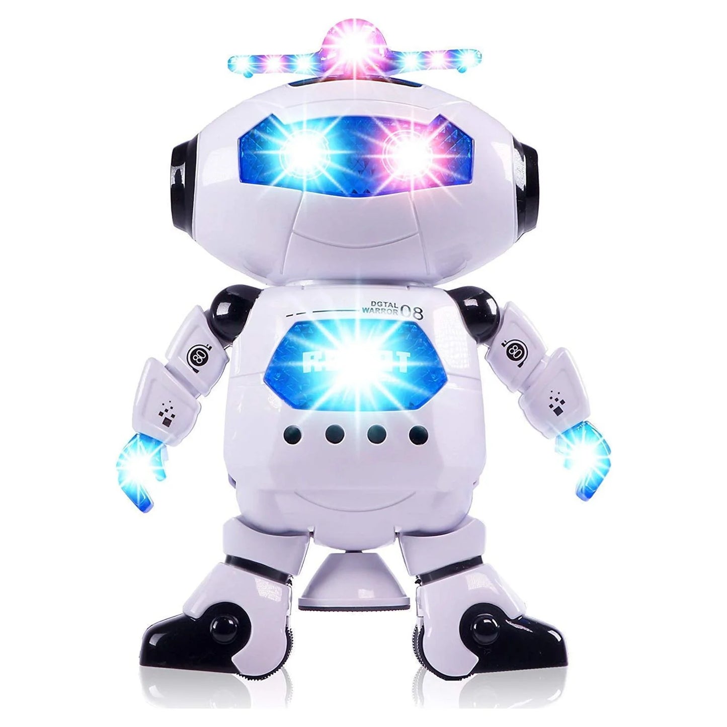 Walking Dancing Robot Toys for Kids - 360° Body Spinning Dancing Robot Toy with LED Lights and Music, Battery Operated Electronic Robot Toys for Birthday Christmas Gift for 3-8 Boys Girls