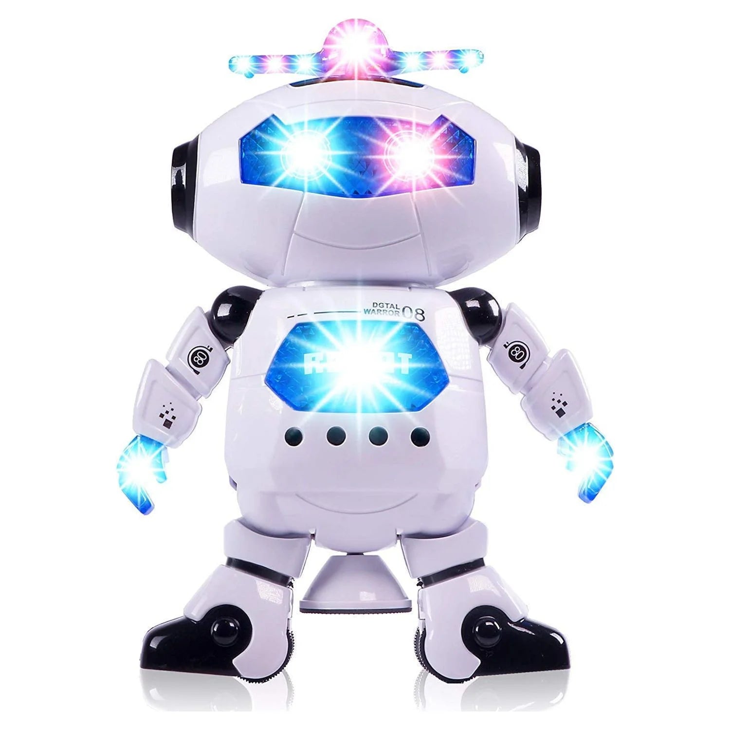 Walking Dancing Robot Toys for Kids - 360° Body Spinning Dancing Robot Toy with LED Lights and Music, Battery Operated Electronic Robot Toys for Birthday Christmas Gift for 3-8 Boys Girls