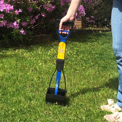 Complete Poo Pack- 24" Pooper Scooper, Poop Bags, & Waste Bag Holder, Ideal for Small to XL Pets - Durable, Easy-To-Use, Great for Grass, Gravel, & Outdoor Cleanups (Blue)