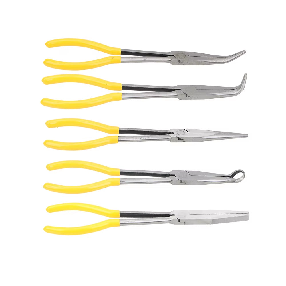 Extra Long Nose Pliers Hand Tools Straight Bent Tip Mechanic Equipment 1Pc