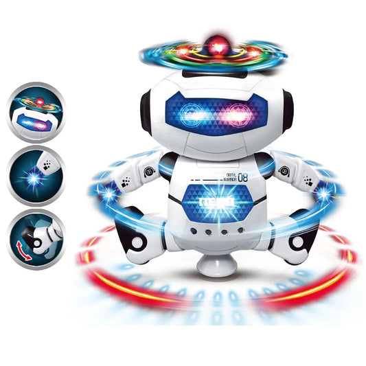 Walking Dancing Robot Toys for Kids - 360° Body Spinning Dancing Robot Toy with LED Lights and Music, Battery Operated Electronic Robot Toys for Birthday Christmas Gift for 3-8 Boys Girls