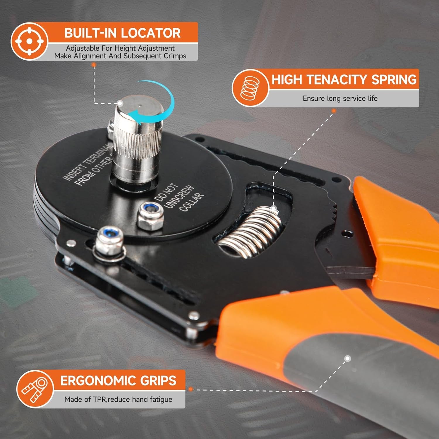 Icrimp Closed Barrel Crimper 4 Way Indent,8 Impression Type for Deutsch Solid Contacts Gage 14,16&18(IWD-16)